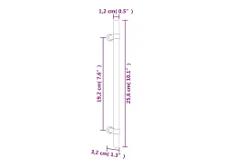 Tiradores para armarios 10 uds acero inoxidable negro 192 mm