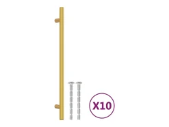 Tiradores para armarios 10 uds acero inoxidable dorado 224 mm