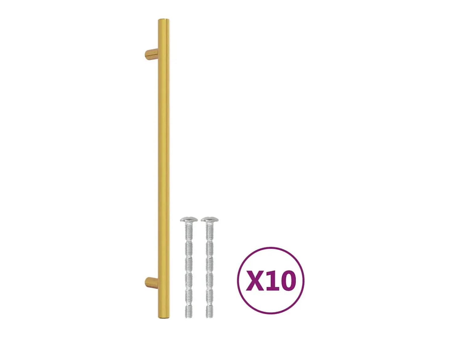 Tiradores para armarios 10 uds acero inoxidable dorado 224 mm