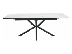 Tommy mesa de comedor extensible de cerámica imitación mármol blanco 160-200 cm