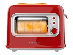 Tostador Cecotec RetroVision 700W diseño retro con ventana rojo