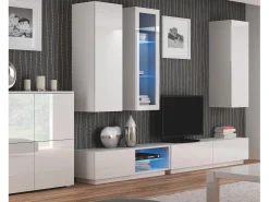 Trevise Aparador de 2 puertas, 100 cm, blanco brillante