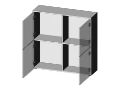 Trevise Aparador de 2 puertas, 100 cm, blanco brillante