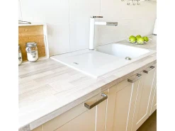 Ultrate Grifo mezclador fregadero blanco y cromado Essebagno