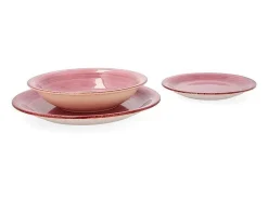 Vajilla Vita Peoni Quid 18 piezas gres rosa