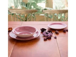 Vajilla Vita Peoni Quid 18 piezas gres rosa