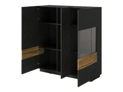 Vajillero 3 puertas Andrea Gris antracita y Madera