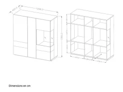 Vajillero 3 puertas Andrea Gris antracita y Madera