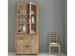 Vajillero de madera de teca reciclada maciza