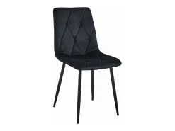 Valora TYRA Sillas comedor terciopelo negro patas metal (x3)