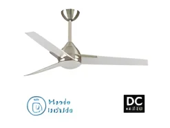 Ventilador Dc Argestes Niquel Led 22w Con 3 Temperaturas Y Memoria