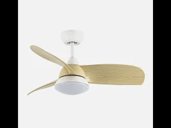 Ventilador Dc Atomo Blanco Haya Led Memoria Color Mando Distancia