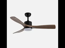 Ventilador Dc Azabache Negro Led 20w Con Temporizador