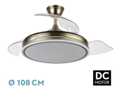 Ventilador Dc Bayomo L Dorado Led Con Memoria De Color