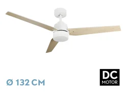 Ventilador Dc Captus Blanco Led Temperatura Regulable Control Remoto