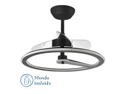 Ventilador Dc Chom Negro Led Con Tres Temperaturas Y Control Remoto