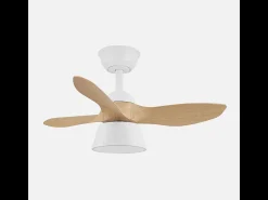 Ventilador Dc Cubico Blanco Haya Led 3 Posiciones Con Memoria