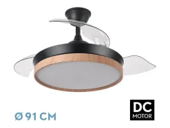 Ventilador Dc Evros S Negro Led Integrado Cct Regulable