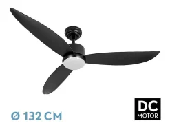 Ventilador Dc Genil Negro Led 3 Temperaturas Memoria Color