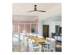 Ventilador Dc Gran Formato Just Fan Xl Negro Madera Aspas Reversible Faro