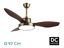 Ventilador Dc Hayate S Dorado Led Integrado Cct Regulable
