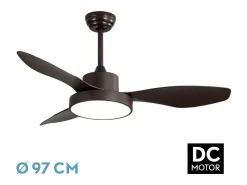 Ventilador Dc Hayate S Marron Led Integrado Cct Regulable
