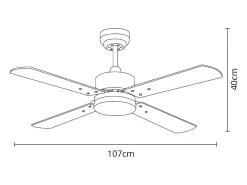 Ventilador Dc Kenia Cuero Funcion Inversa Temperatura Regulable Led Interlusa