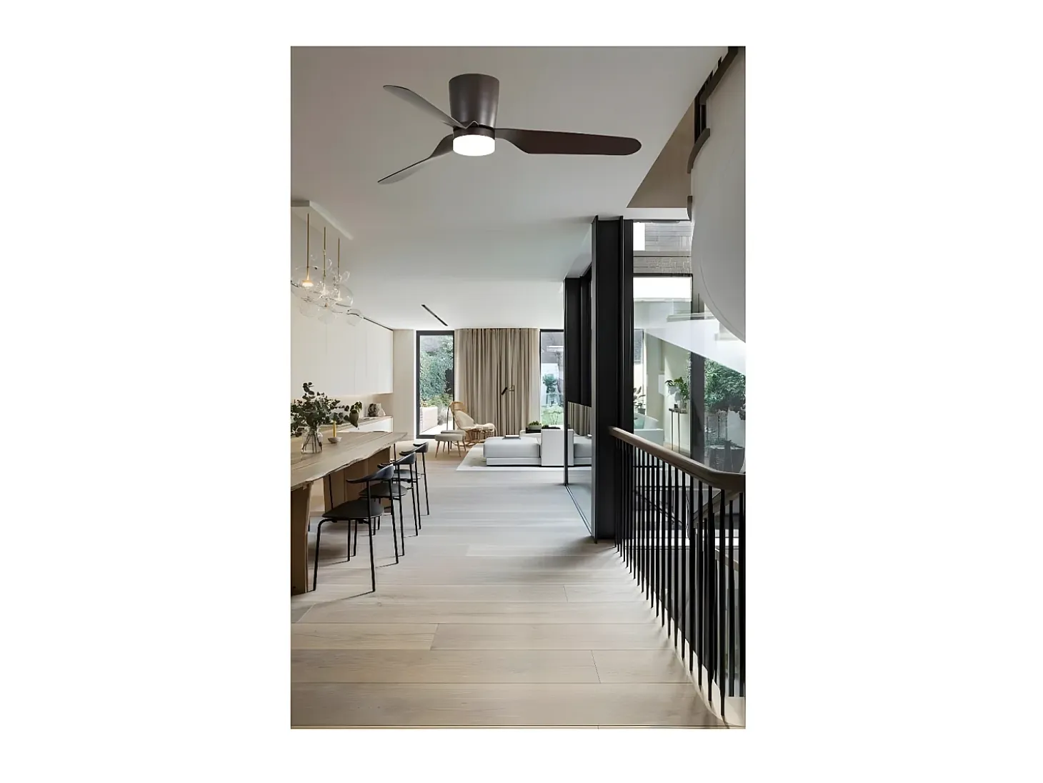 Ventilador Dc Kochi Niquel Led 3 Temperaturas Y Memoria De Color