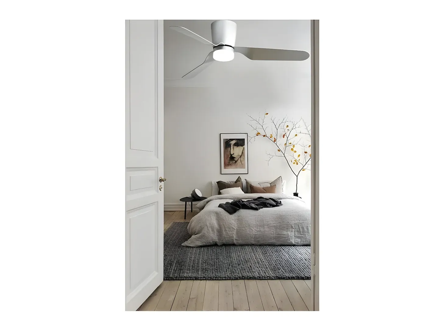 Ventilador Dc Kochi Niquel Led 3 Temperaturas Y Memoria De Color