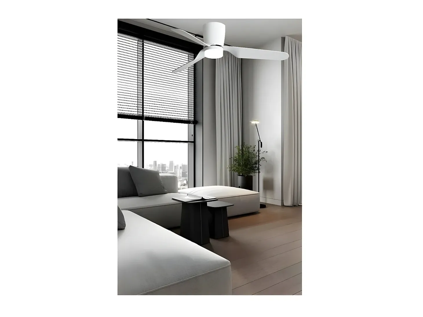 Ventilador Dc Kochi Niquel Led 3 Temperaturas Y Memoria De Color