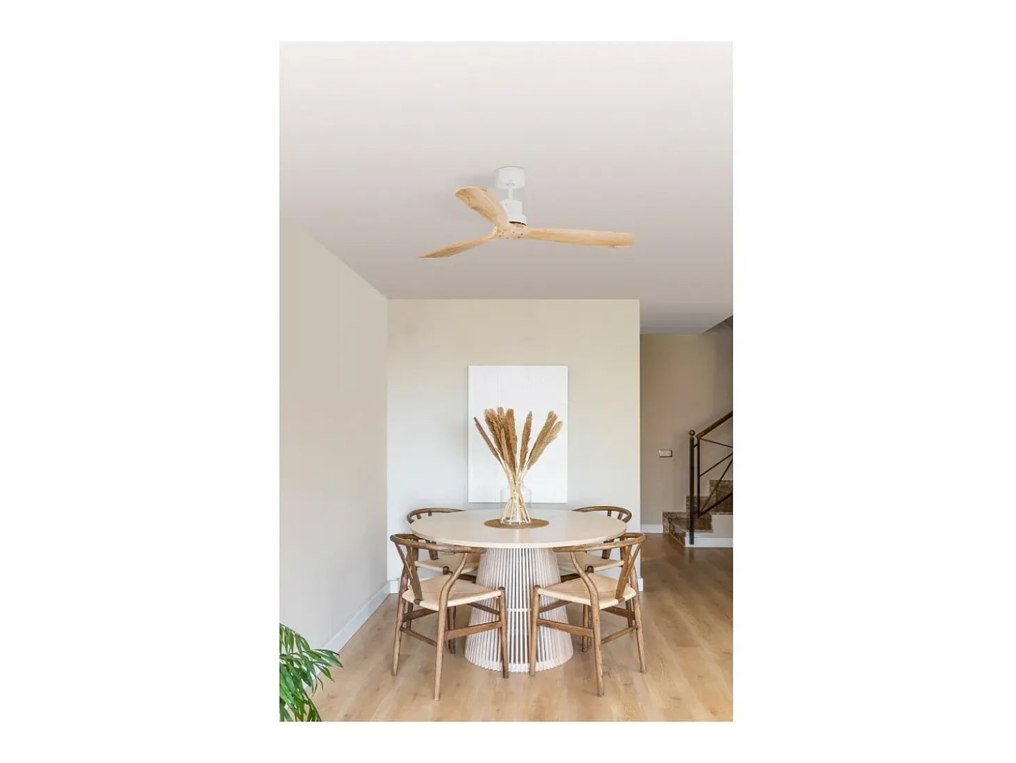 Ventilador Dc Lantau L Blanco Pino Control Remoto Funcion Inversa Faro