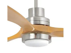 Ventilador Dc Lantau L Led Níquel Pino Control Remoto Funcion Inversa Faro