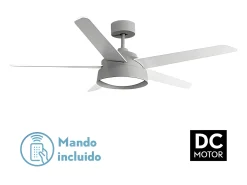 Ventilador Dc Lebeche Gris Led 3 Temperaturas Control Remoto