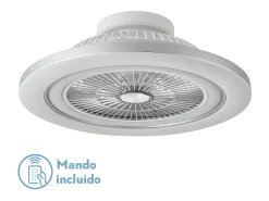 Ventilador Dc Mato Niquel Led Dimable Control Remoto