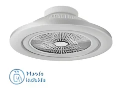 Ventilador Dc Mato Niquel Led Dimable Control Remoto