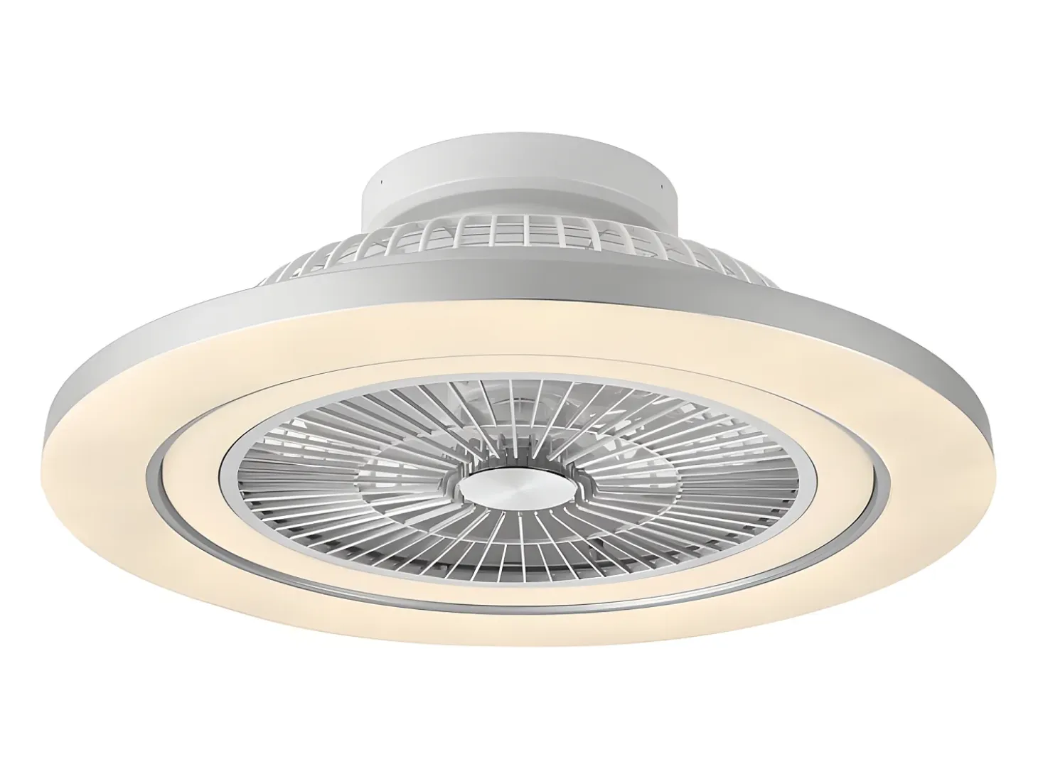 Ventilador Dc Mato Niquel Led Dimable Control Remoto