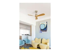 Ventilador Dc Mini Lantau S Niquel Pino Mando Distancia Funcion Inversa Faro