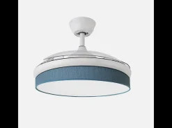 Ventilador Dc Moda Blanco Azul Mando Distancia Funcion Inversa