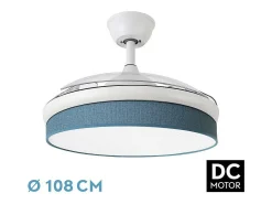 Ventilador Dc Moda Blanco Azul Mando Distancia Funcion Inversa