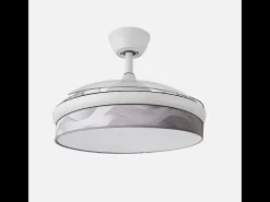 Ventilador DC Moda blanco/ola gris LED 91 cm con mando y memoria