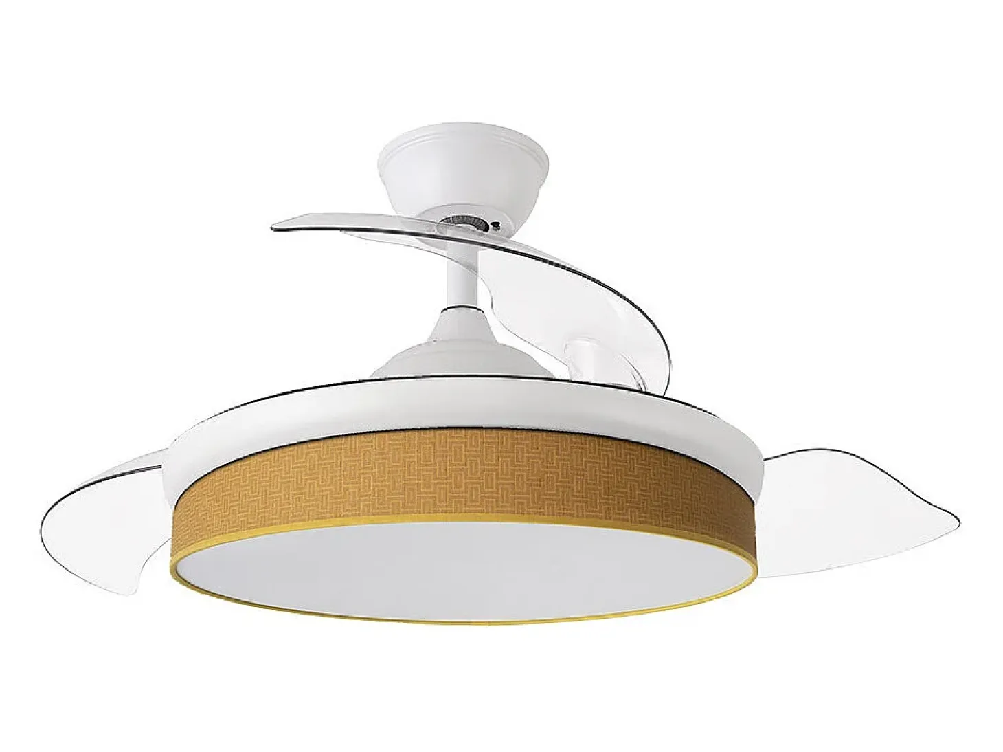 Ventilador DC Moda blanco/amarillo LED 91 cm con mando