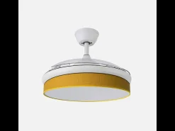 Ventilador DC Moda blanco/amarillo LED 91 cm con mando