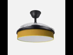 Ventilador DC Moda negro/amarillo LED 91 cm con mando