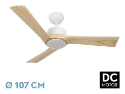 Ventilador Dc Orinoco Blanco Led Dimable Control Remoto