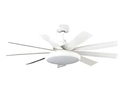 Ventilador Dc Pireo Blanco 9 Aspas Led Cct Regulable