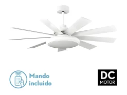 Ventilador Dc Pireo Blanco 9 Aspas Led Cct Regulable
