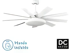 Ventilador Dc Pireo Blanco 9 Aspas Led Cct Regulable