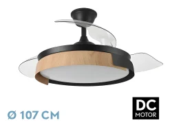 Ventilador Dc Provenza Negro Led Con Memoria De Color