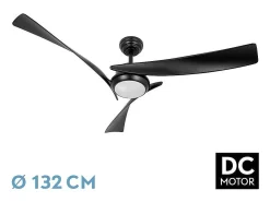 Ventilador Dc Tarento Negro Led Memoria Color Cct Regulable