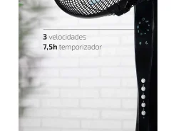 Ventilador de pie Cecotec EnergySilence 530 Power Connected 50W 5 aspas negro 110-130 cm